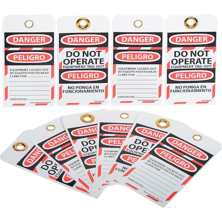 National Marker Co NMC Bilingual Lockout Tags - Do Not Operate Equipment Tag-Out SPLOTAG14